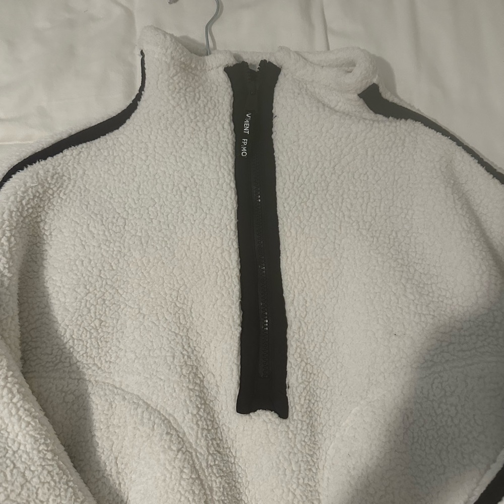 White Sherpa Quarter-Zip Pullover Free People S